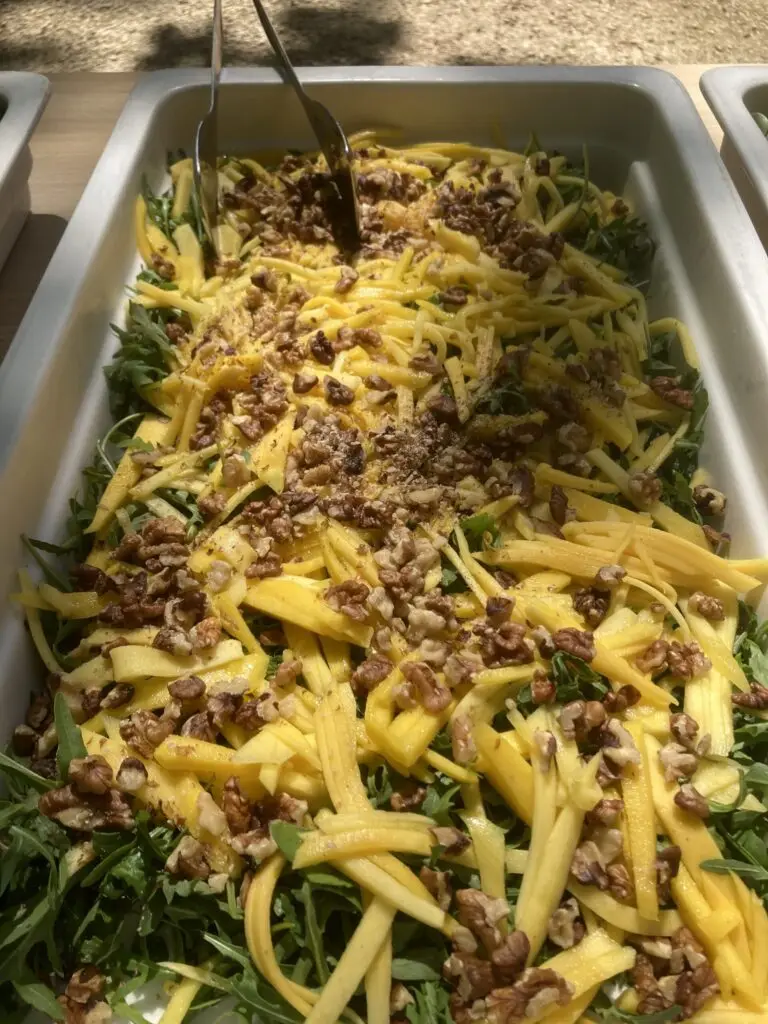 Fresh green salad on platter